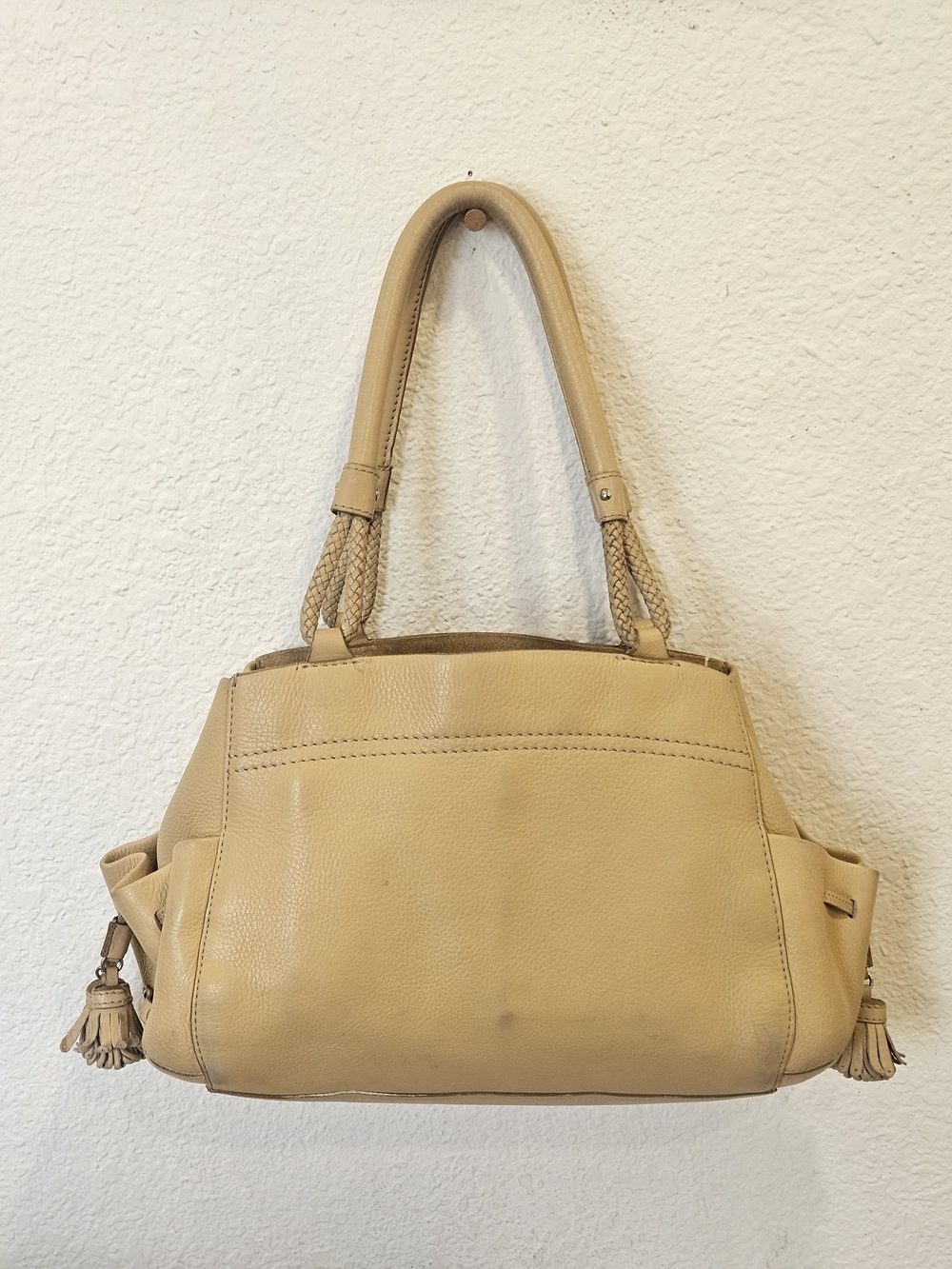Cole Haan Village Tote Leather Tote in Tan & Pink